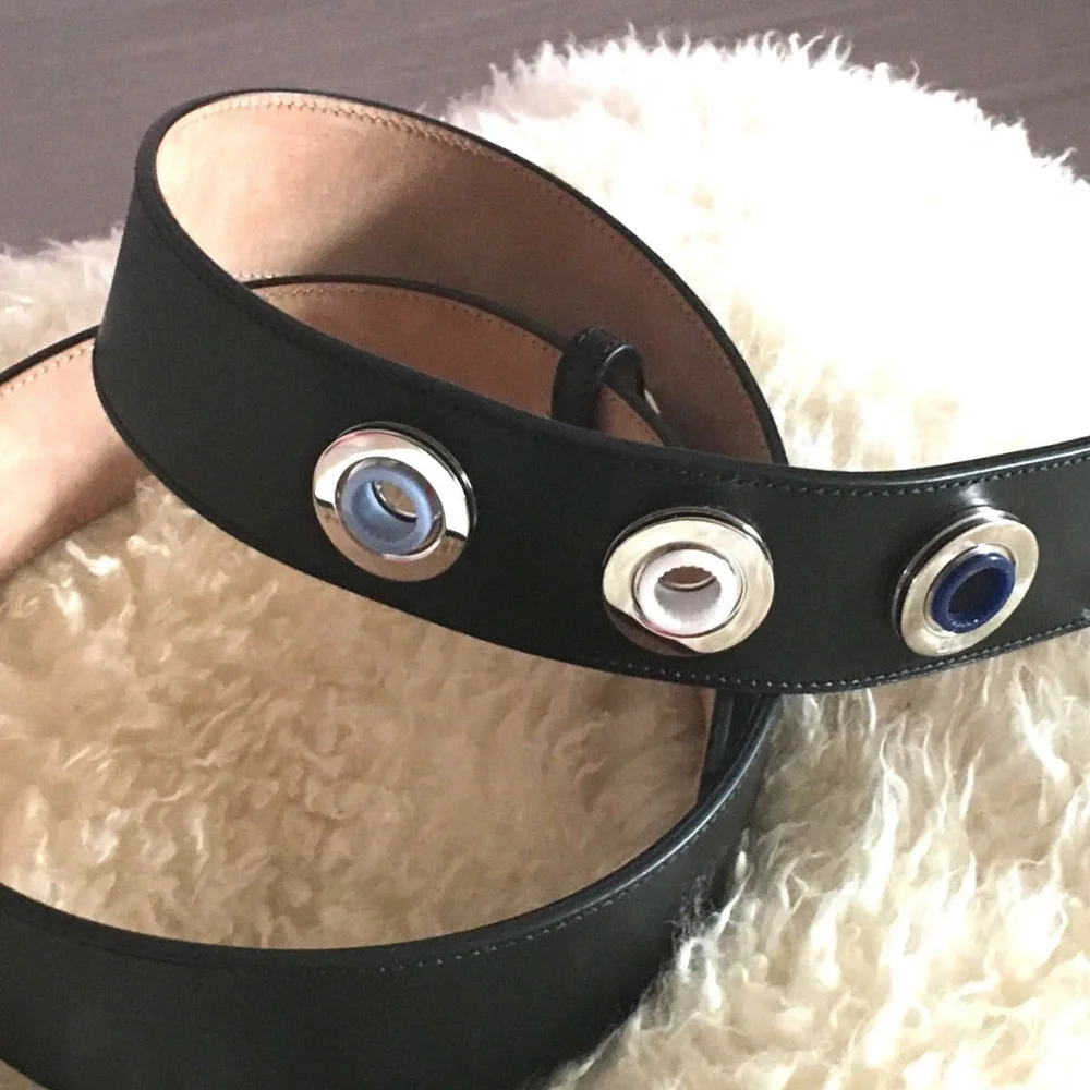 AUTHENTIC CHRISTIAN DIOR BLACK LEATHER LADIES BELT